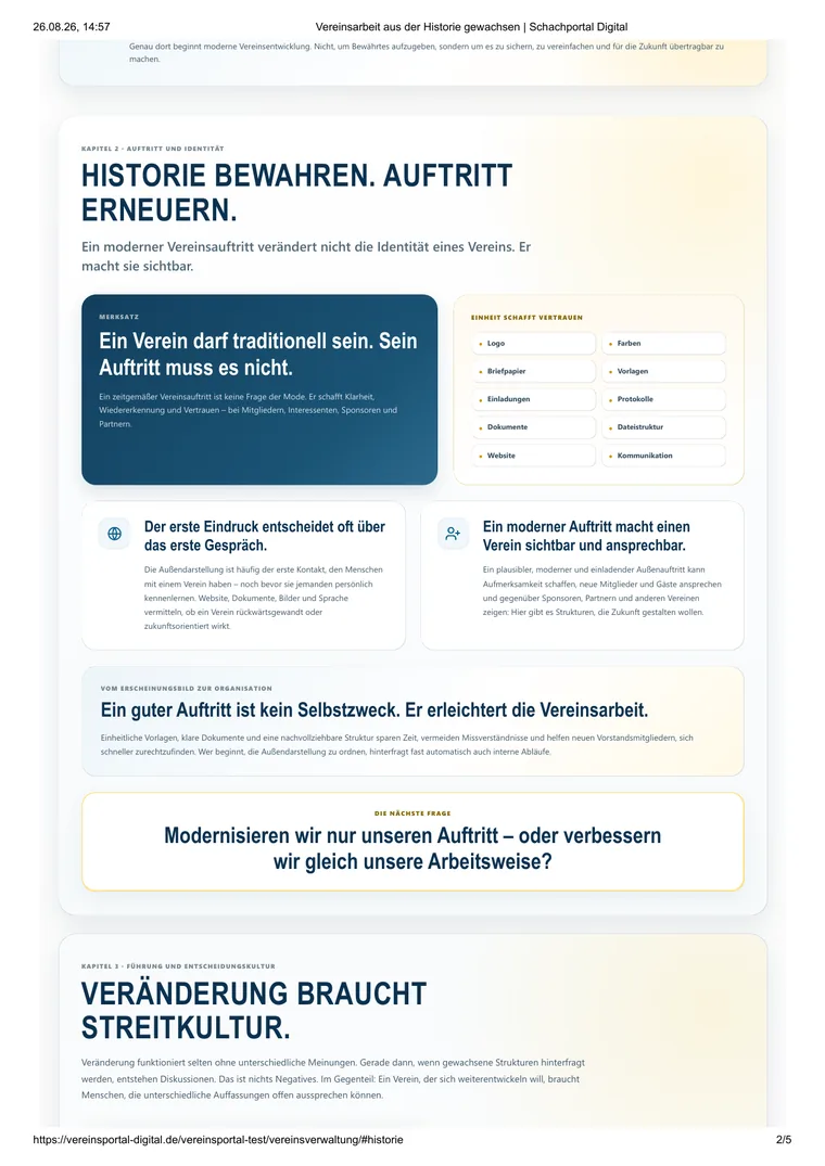 Vorschau Kapitel 2: Historie bewahren. Auftritt erneuern.